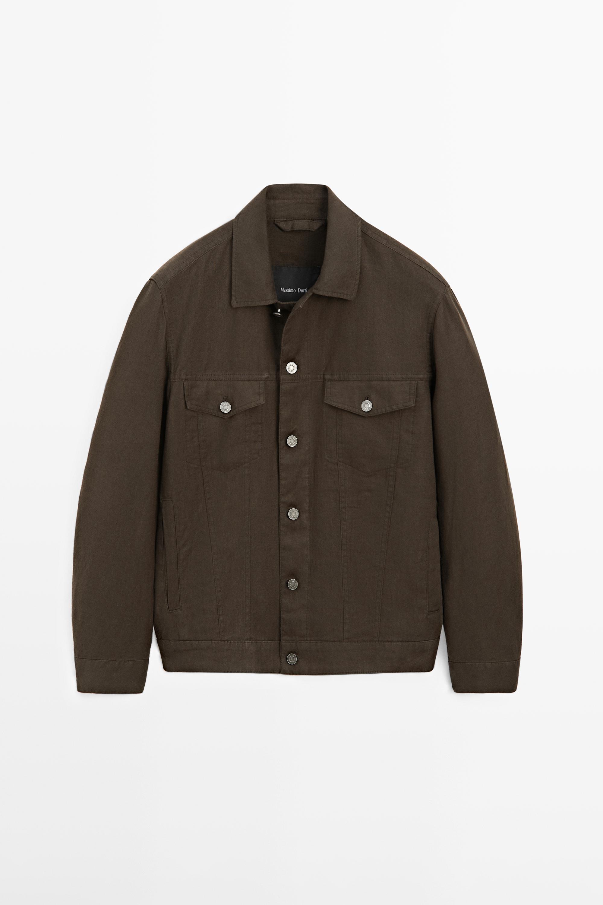 100% linen cardigan with pocket details